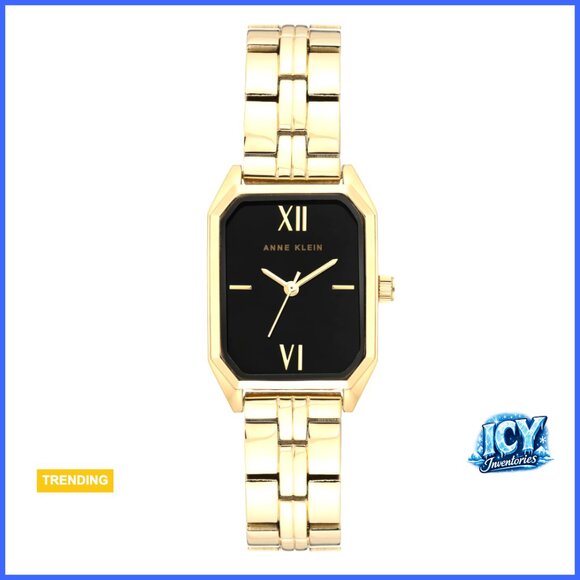 Gold-Tone Bracelet Watch with Mineral Crystal, Water Resistant